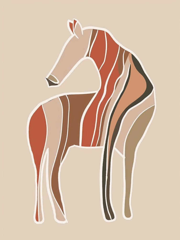 Zebra - Boho, Line Art 1