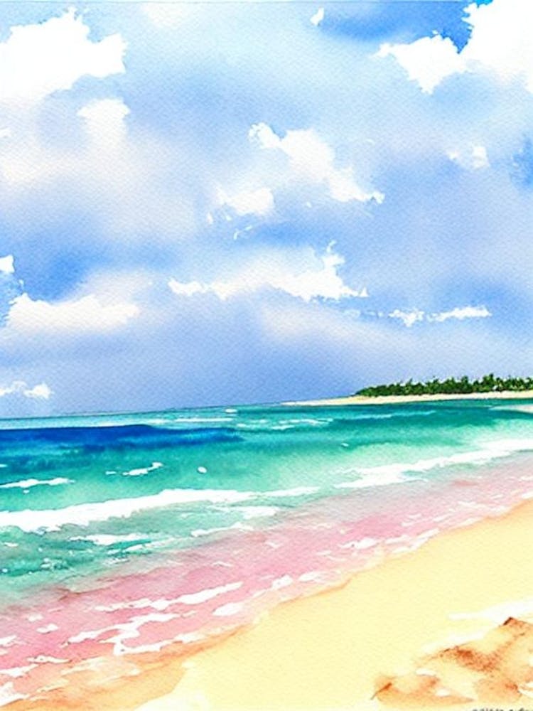Bavaro Beach 3, Dominican Republic Watercolour