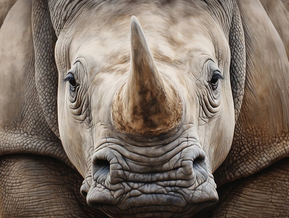 Rhinocéros Blanc Gros Plan Réalisme 1