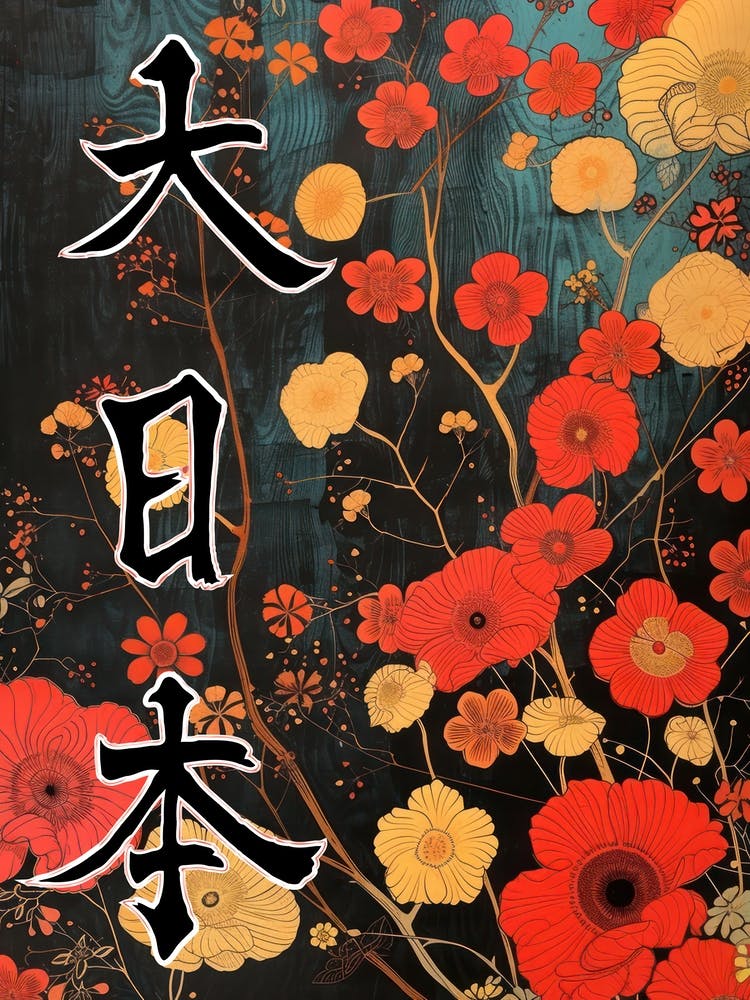 Hokusai  Great Japan Poster Japanese Flowers 11