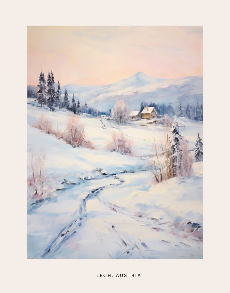 Dreamy Winter Painting Poster Lech Austria 2