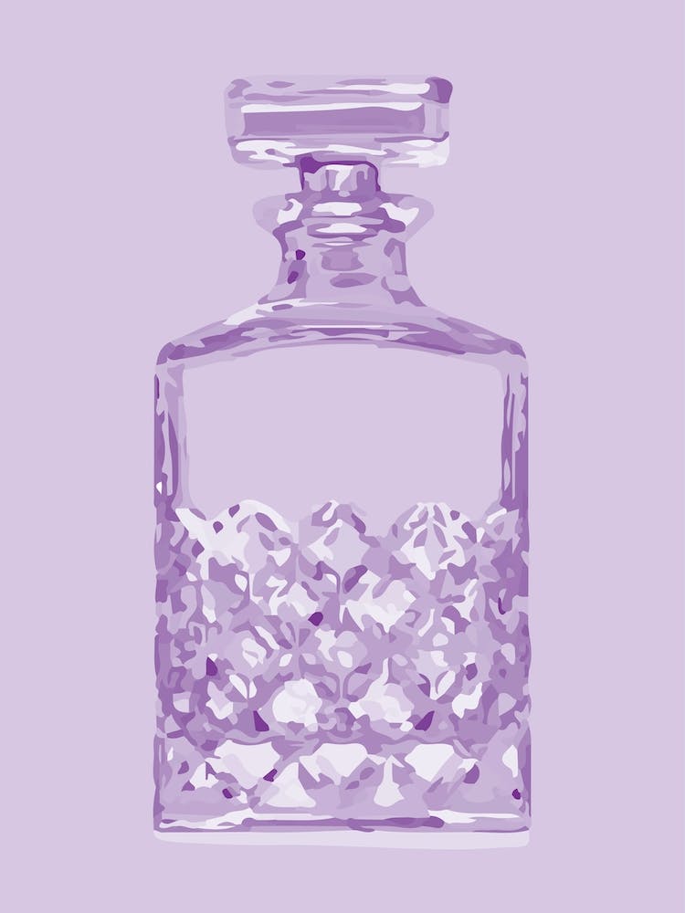 Decanter Bar Cart Print - Purple