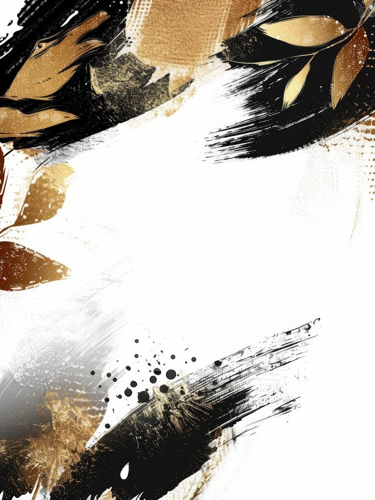 Abstract Gold And Black Abstract Painting 1