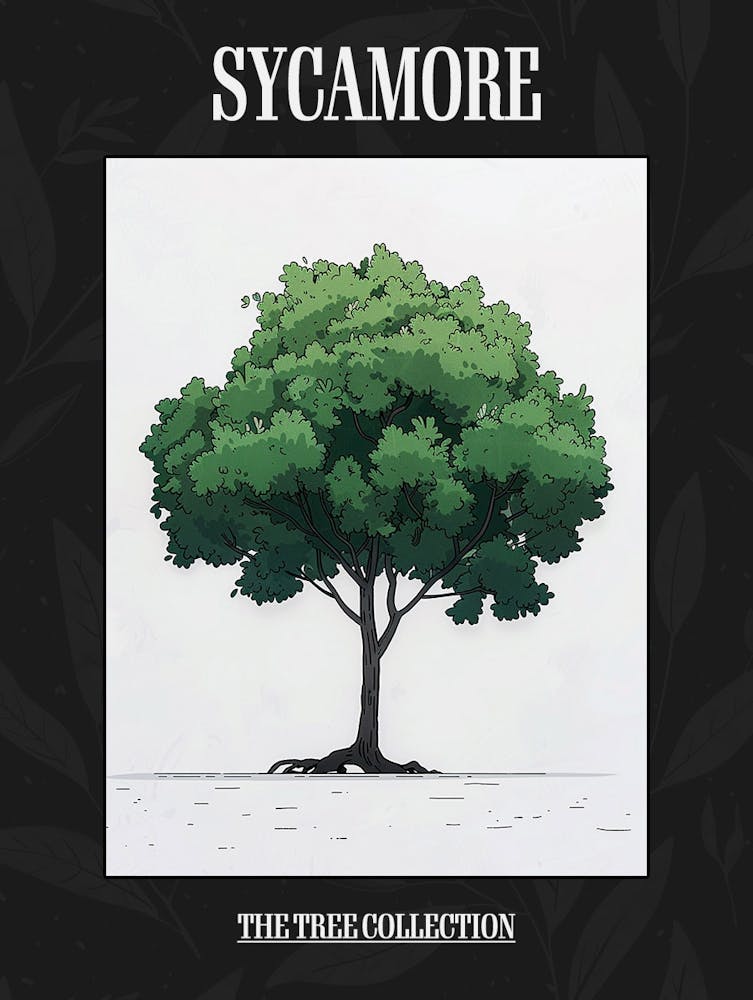 Sycamore Tree Pixel Illustration 4 Poster