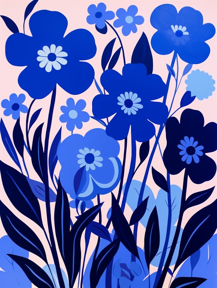 Blue Flower Illustration Forget Me Not 4