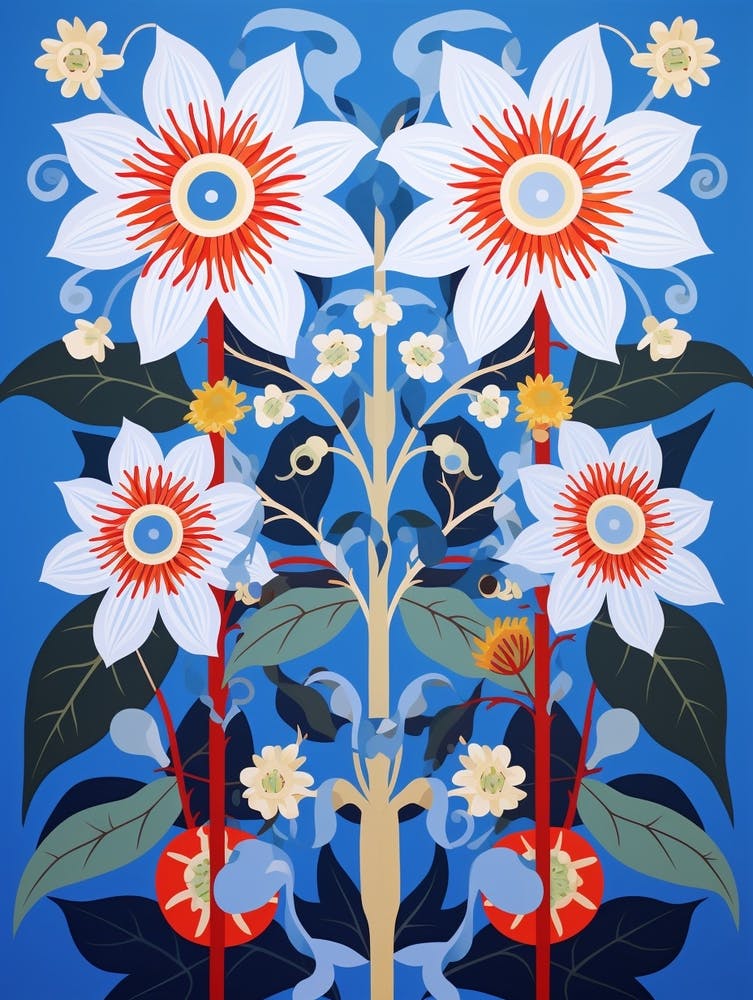 Flower Motif Painting Passionflower 3