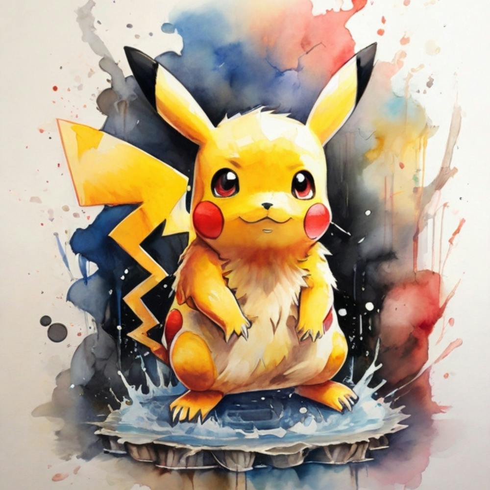Pokemon Pikachu Watercolor Painting