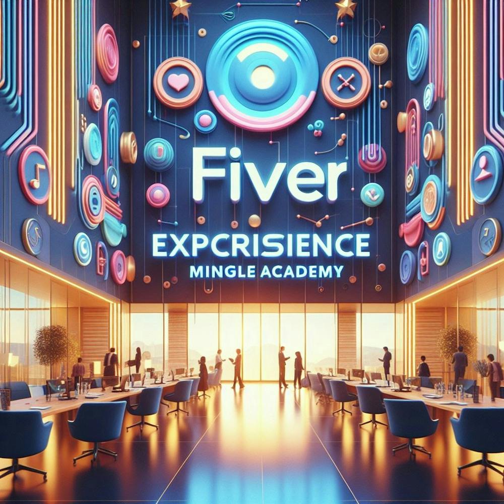 Fiverr office with freelancer buzy work