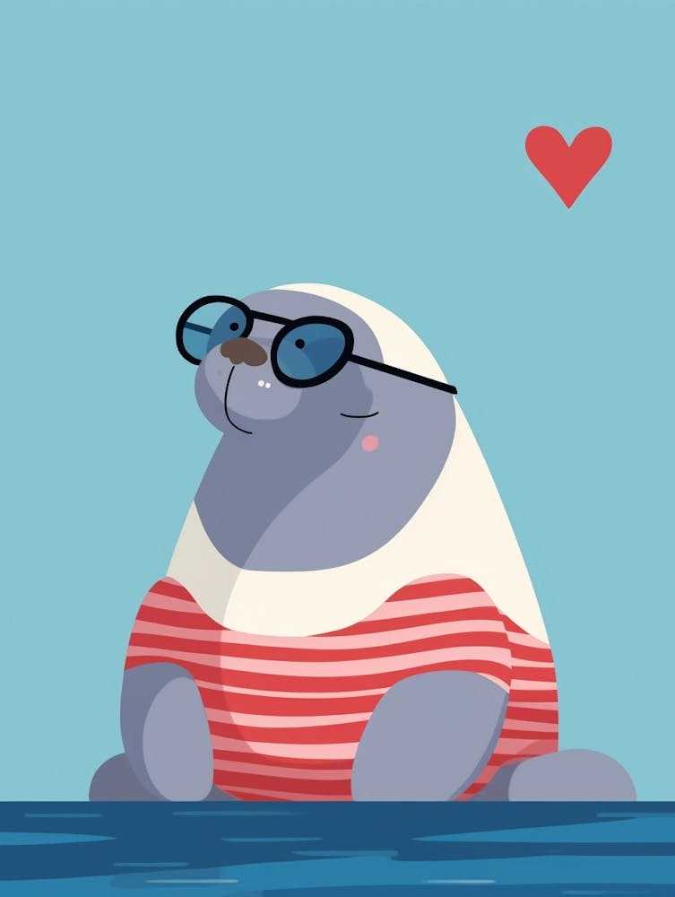 Petit Lamantin 1 Portant Des Lunettes De Soleil