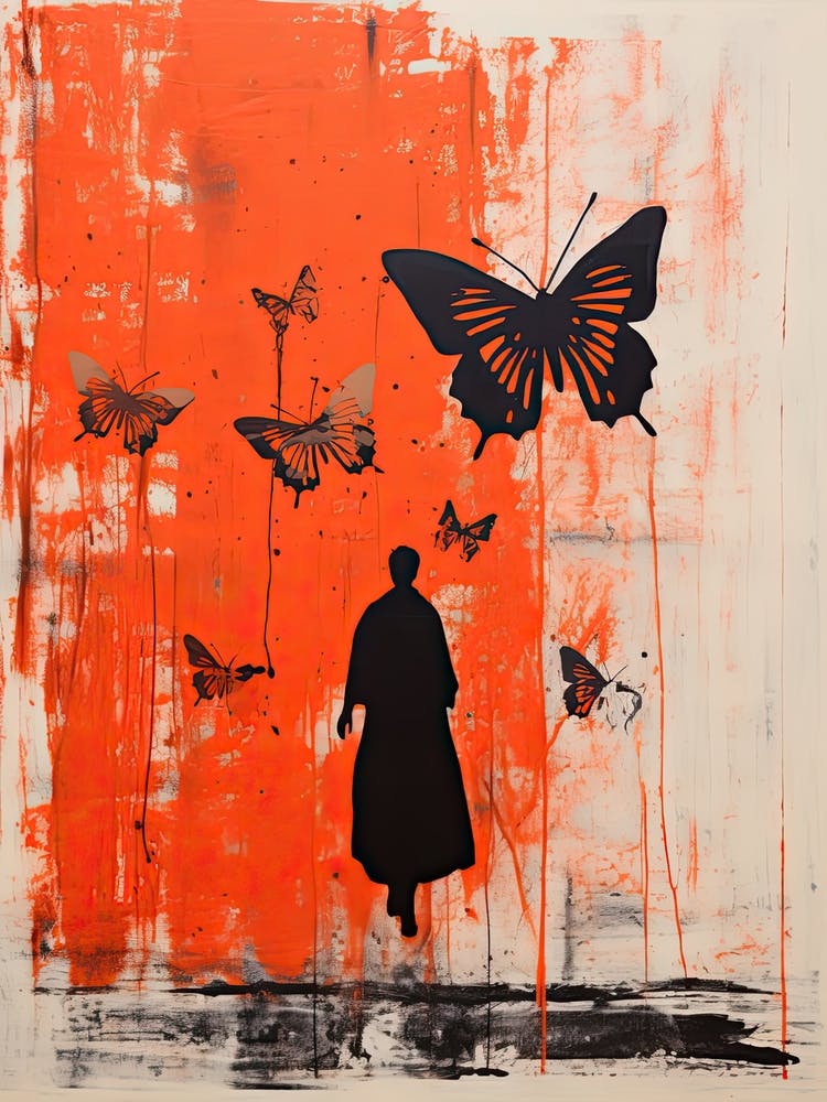 Butterflies, Woodblock Animal Drawing 3