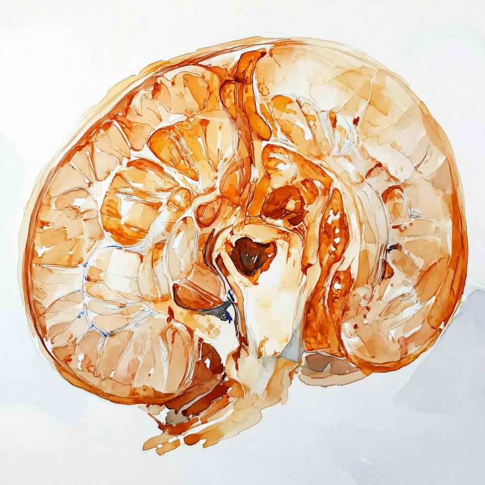 Brain Watercolor Illustration