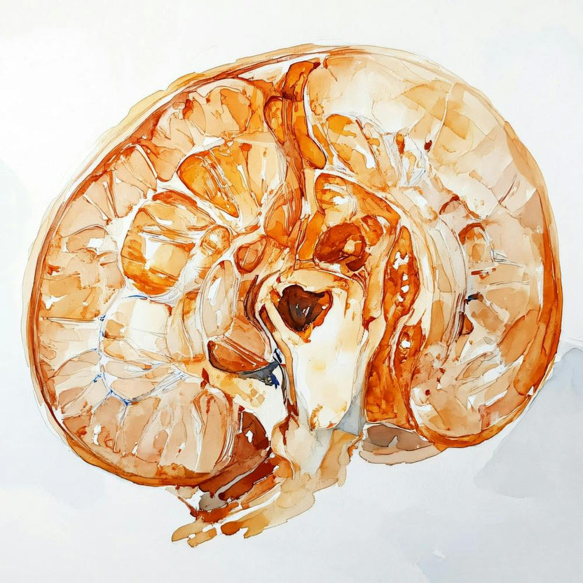 Brain Watercolor Illustration