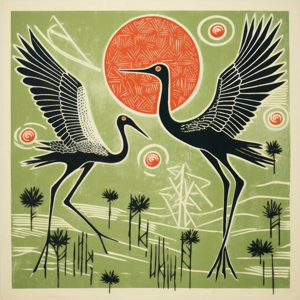 Cranes In Flight