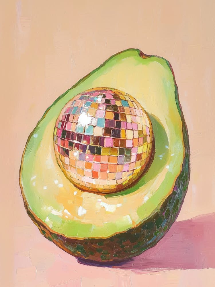 Disco Avocado Painting