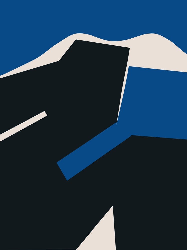 Blue And Black Plain Abstract