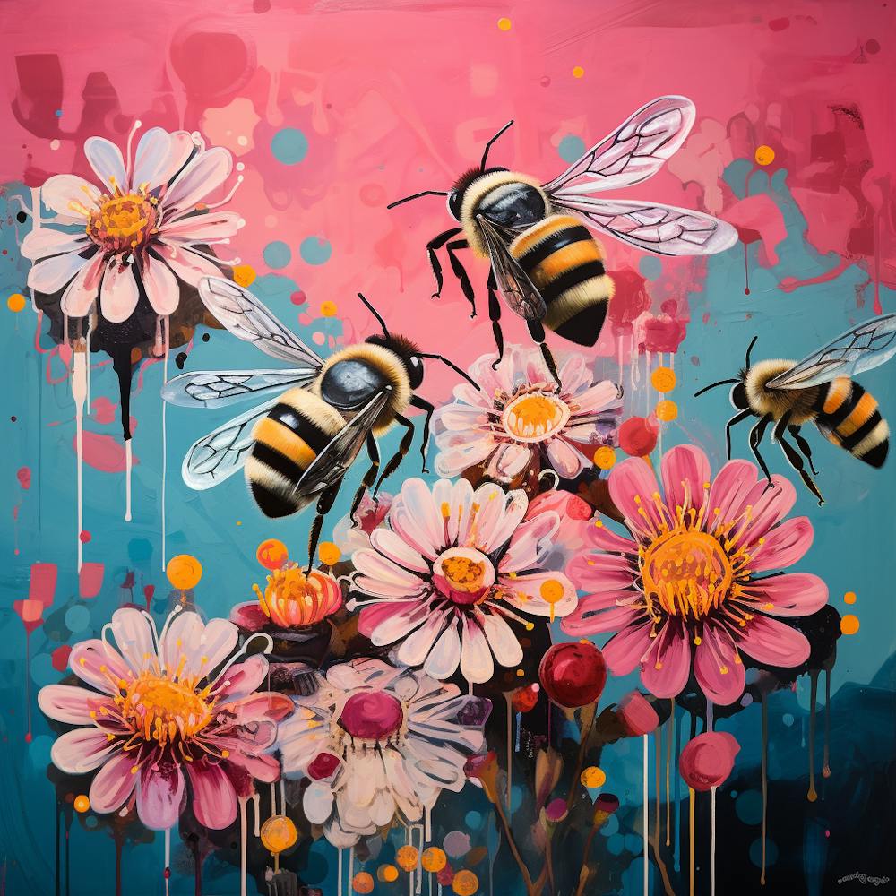 Bees On Daisies
