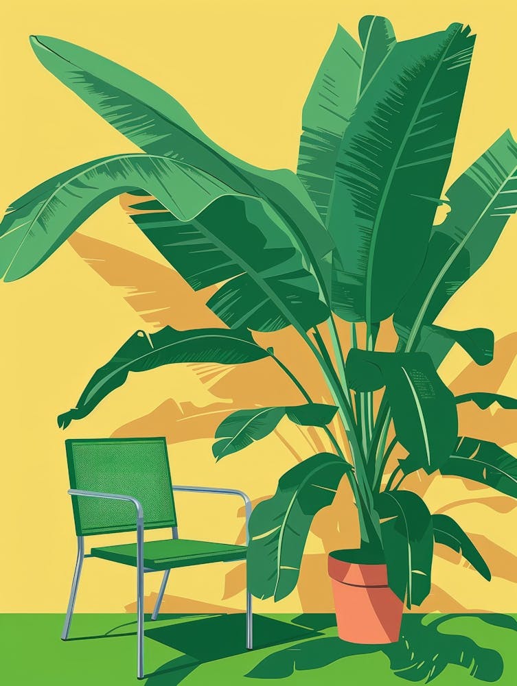 Banana Plant And Chair