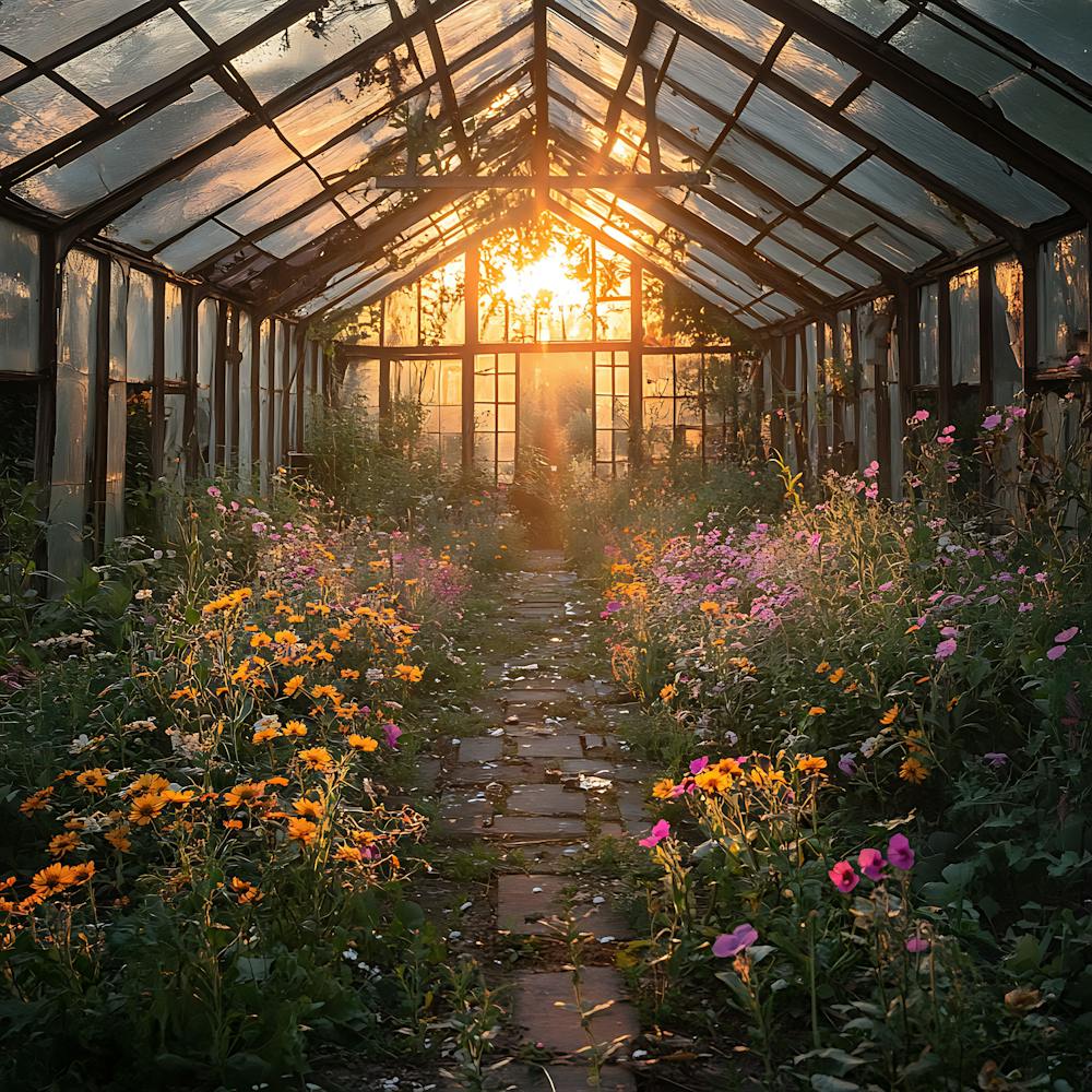 Garden At Sunset