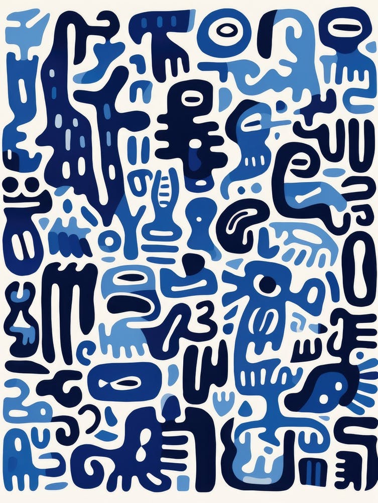Blue And White Abstract Painting 1