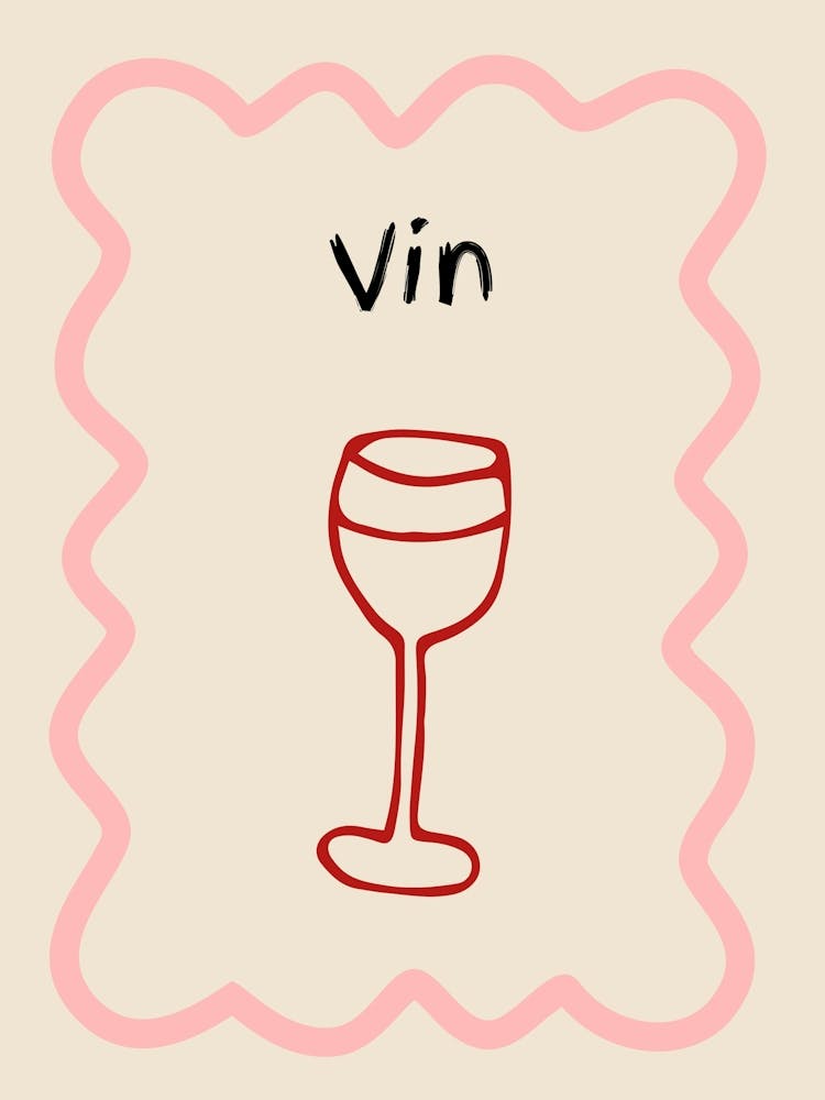 Wine Doodle Poster
