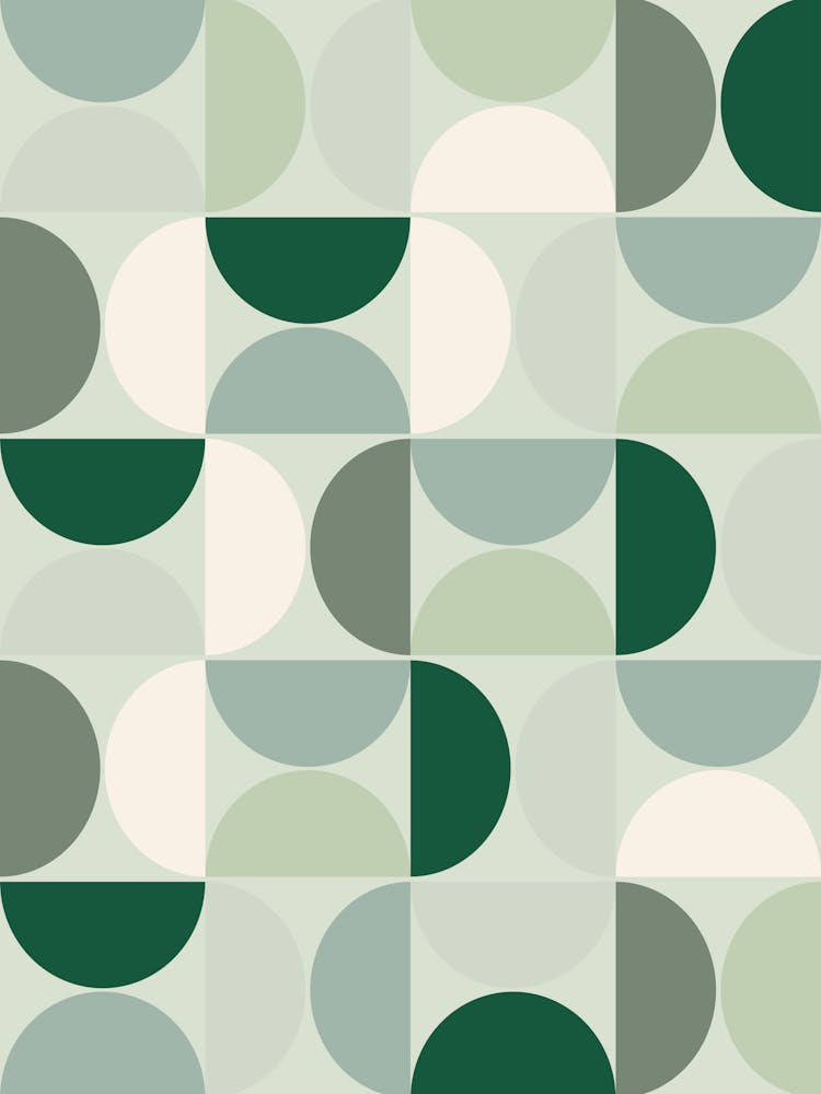 Mid Century Modern Abstract Sage Green