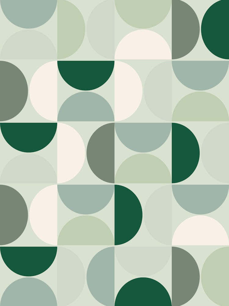 Mid Century Modern Abstract Sage Green