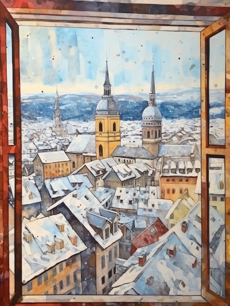Winter Cityscape Salzburg Austria 3