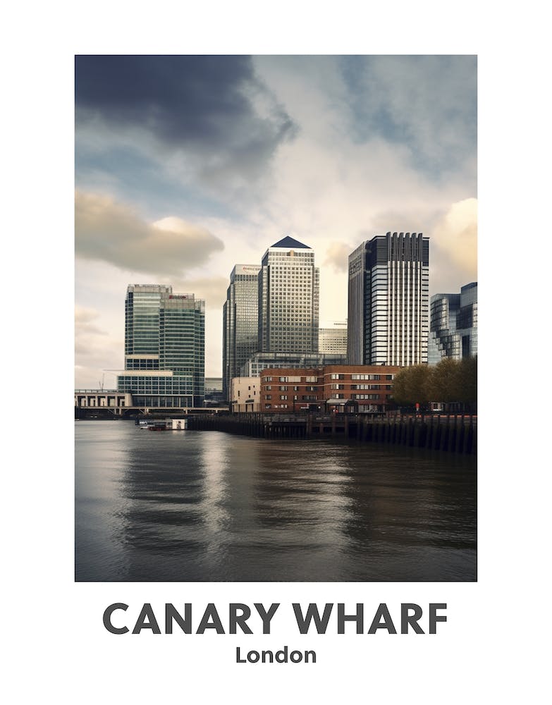 Canary Wharf, London 1 Watercolour Travel Poster