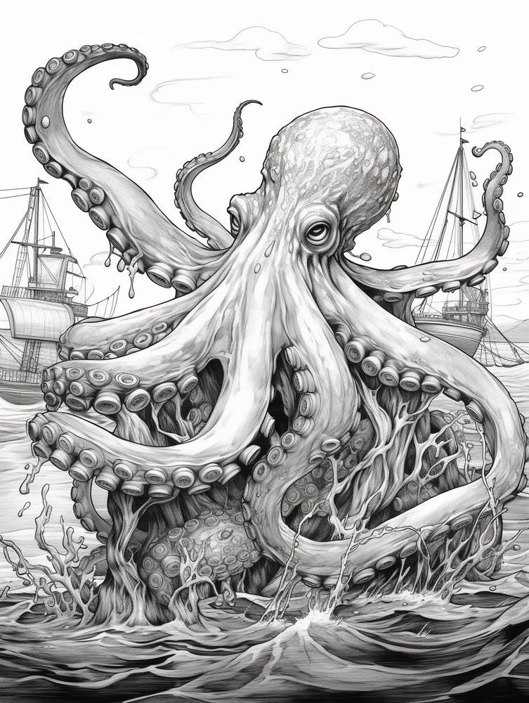 Octopus Detailed Drawing 5