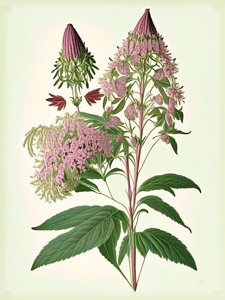 Joe Pye Weed Wildflower Vintage Botanical