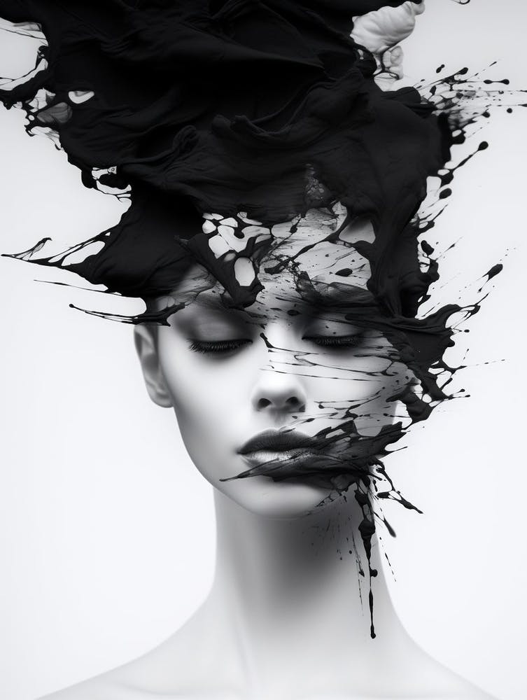Ephemeral Beauty Abstract Black And White 6