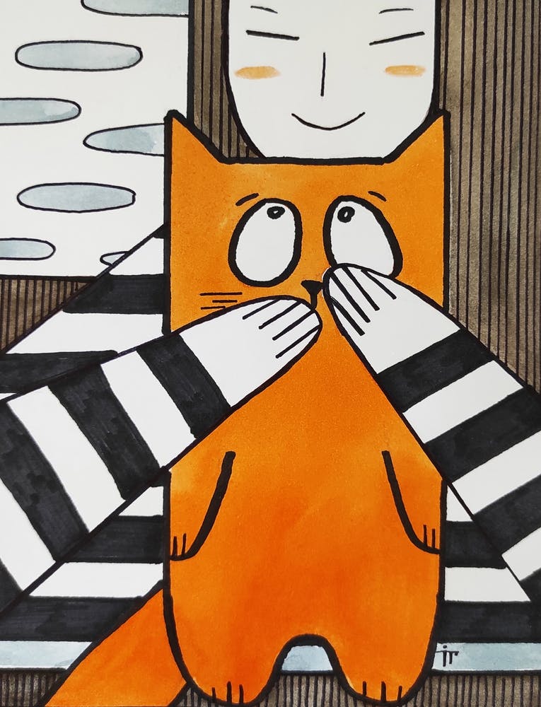Orange Cat and girl