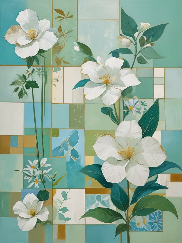 Abstract White Flowers no3