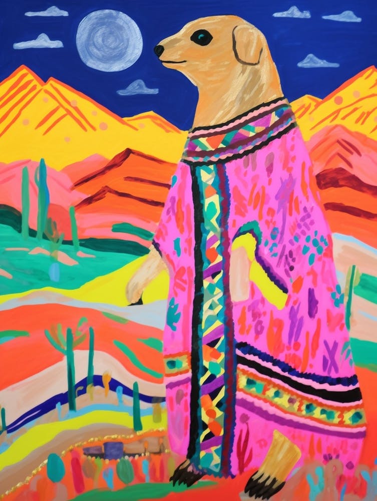 Peinture Animale Maximaliste Suricate 2