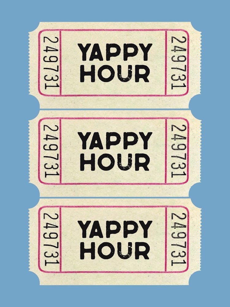 Yappy Hour Ticket Sky Blue