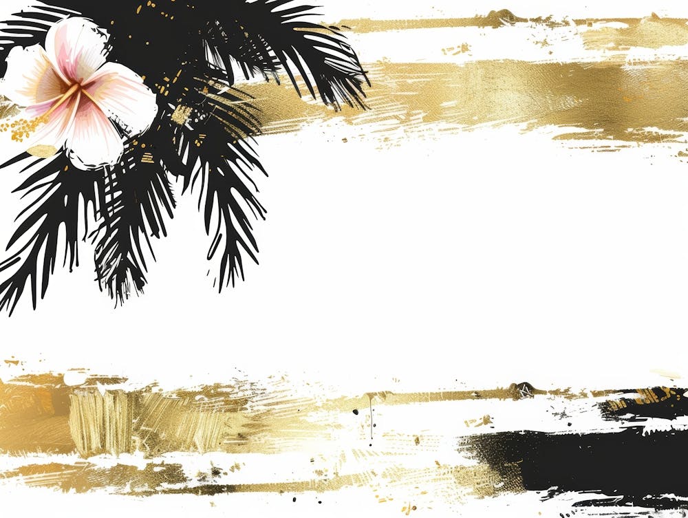 Gold Hibiscus Painting