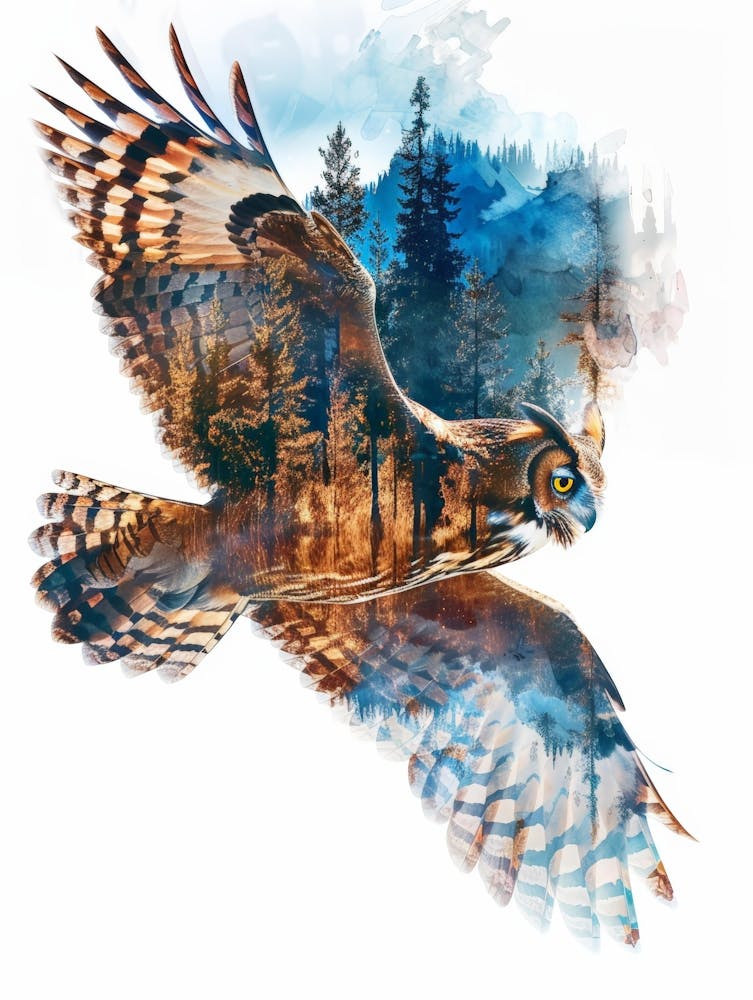Owl In Flight 2