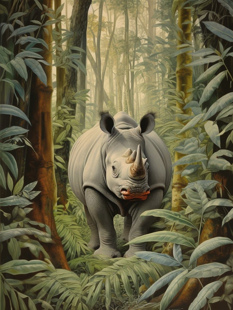 Rhino Exploring The Forest 7