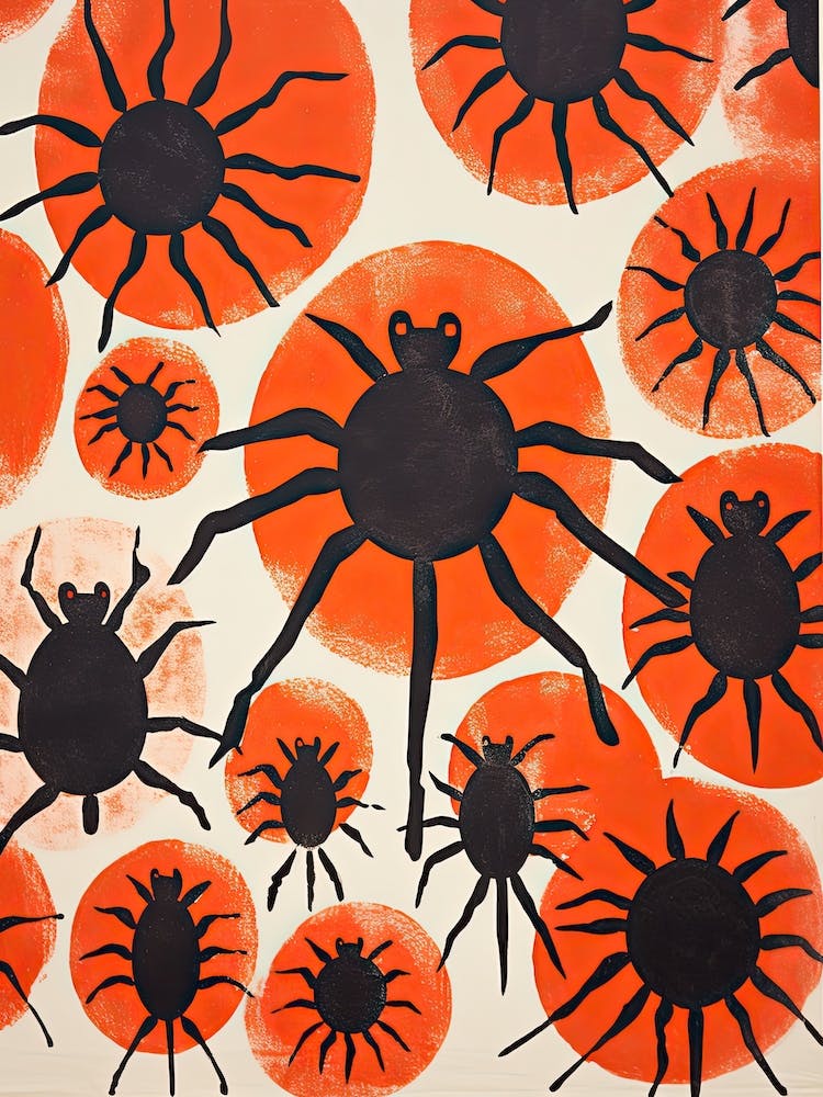 Spider, Woodblock Animal  Drawing 1