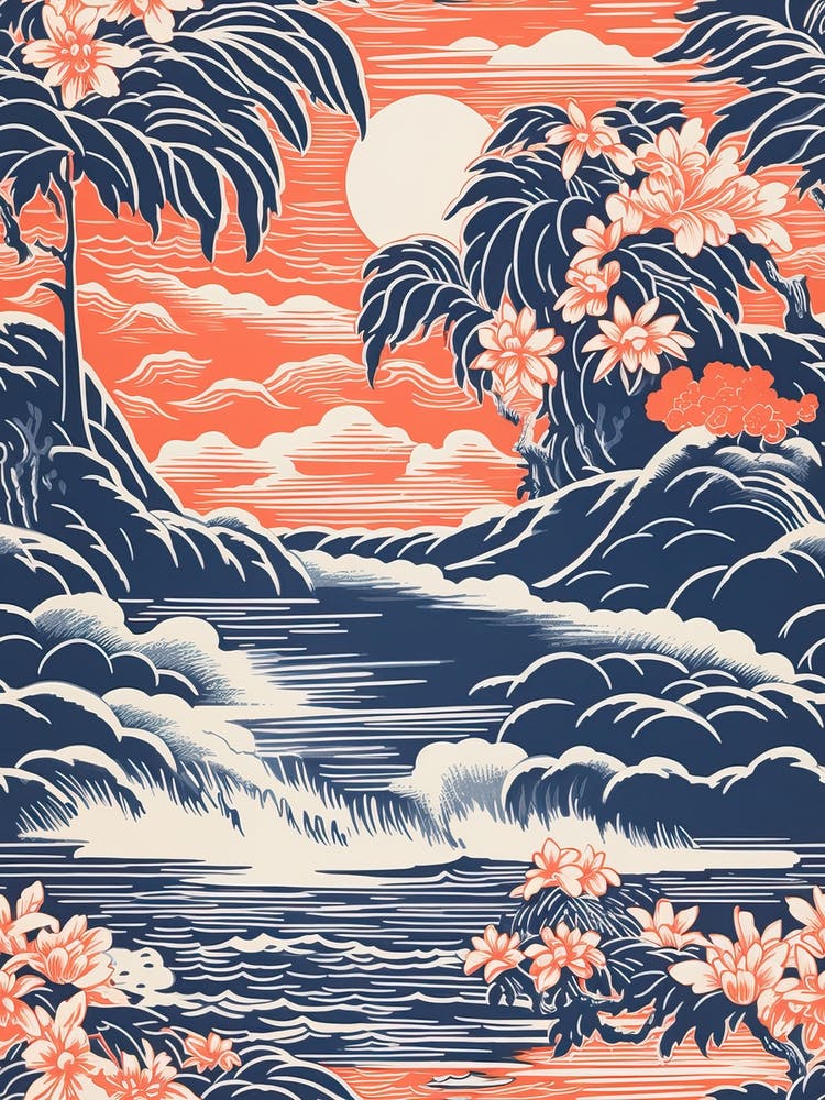 Malibu, California, Inspired Travel Pattern 2