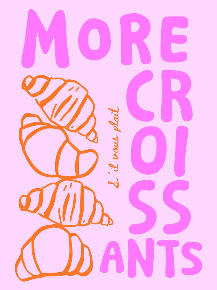 More croissants - pink/orange