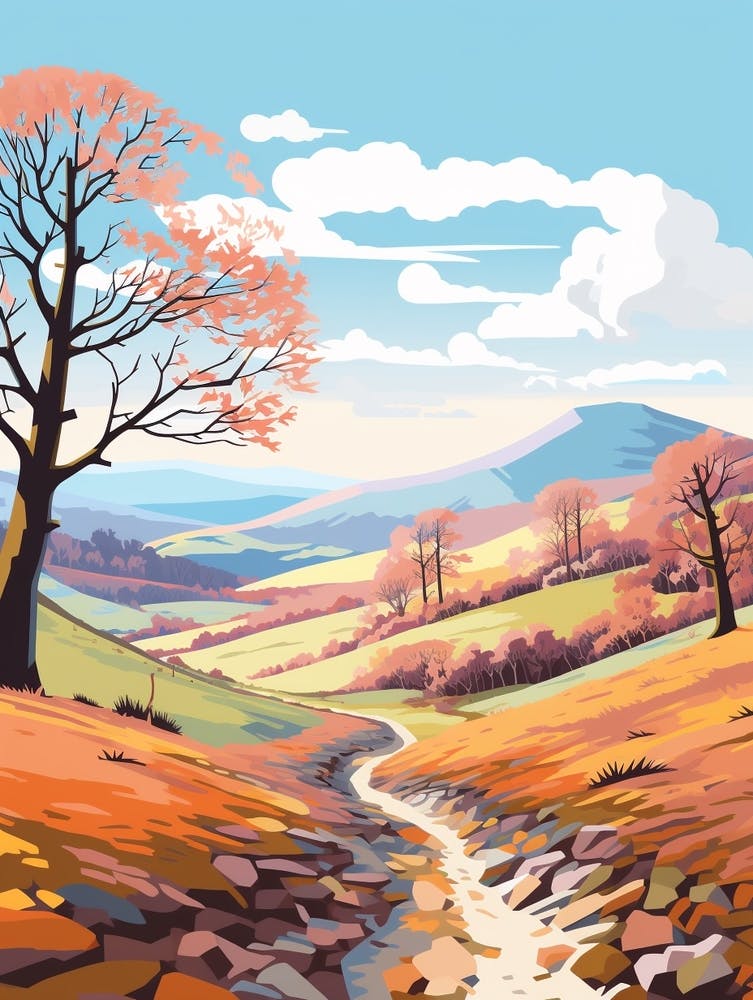 Brecon Beacons National Park Wales 2 Hike Illustration