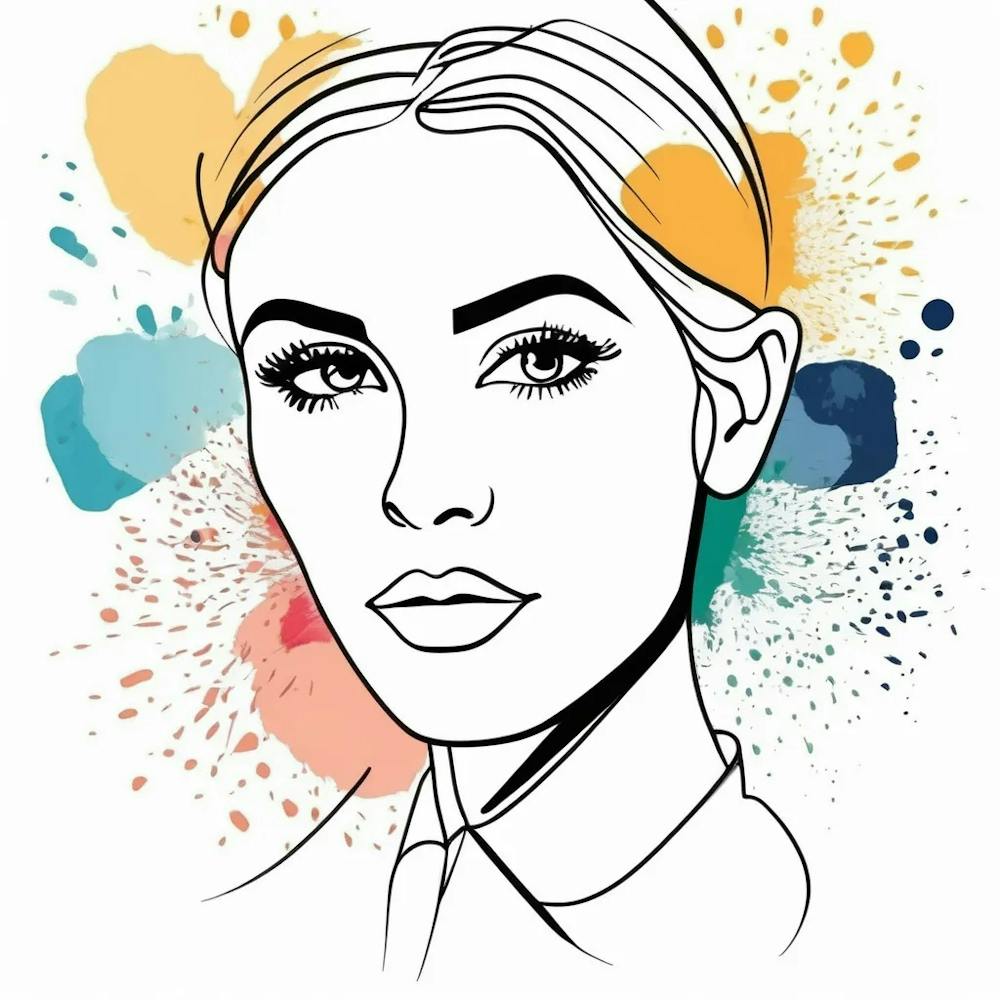 Watercolour Woman Line Art (30)