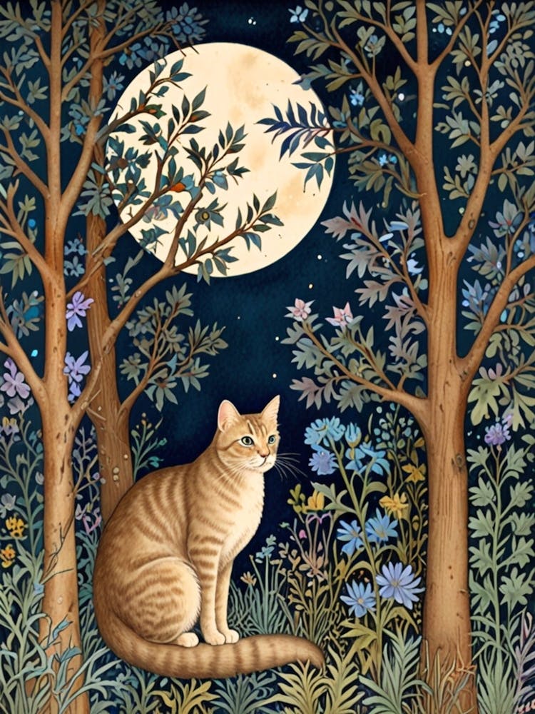 William Morris Cat In The Moonlight 42