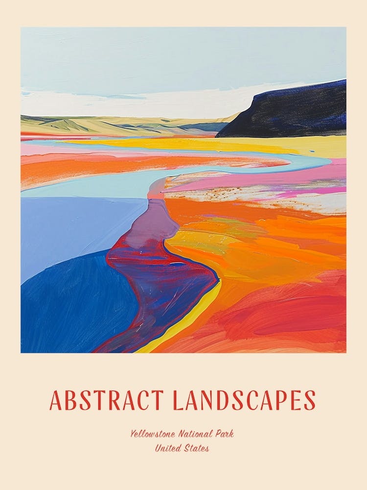 Colourful Abstract Yellowstone National Park 3 Poster