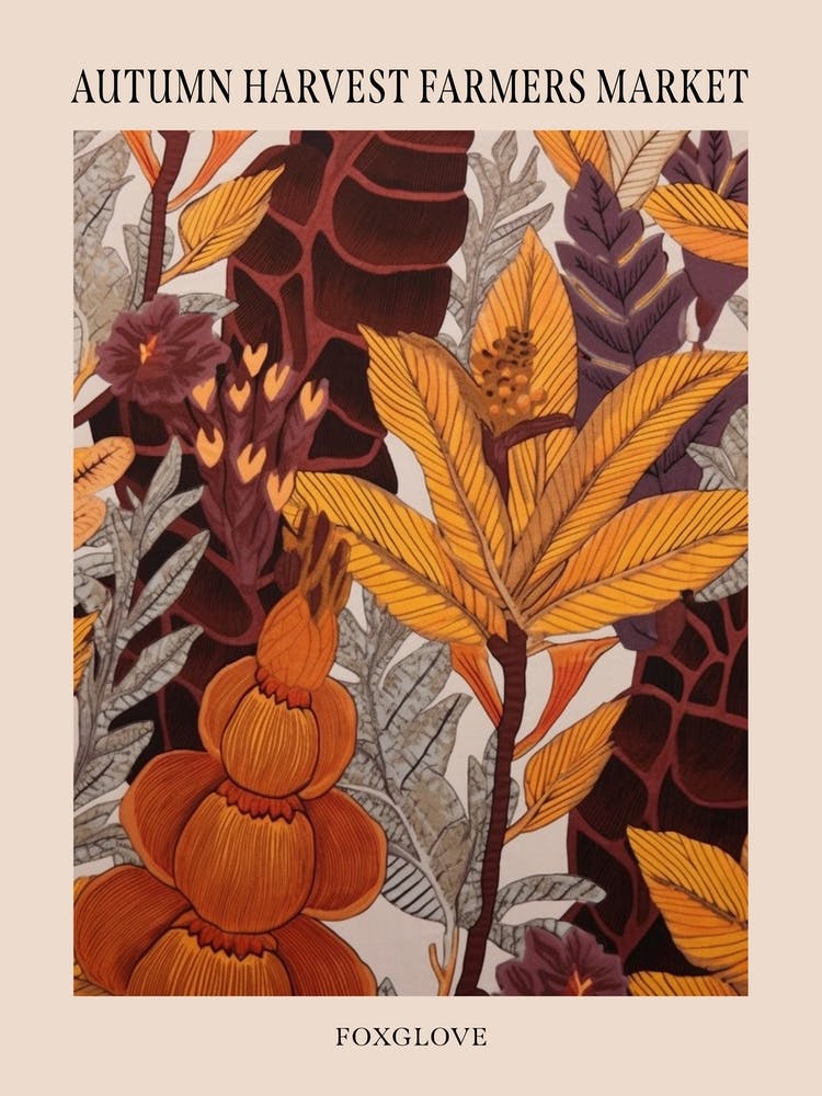 Fall Botanicals Foxglove 3 Poster