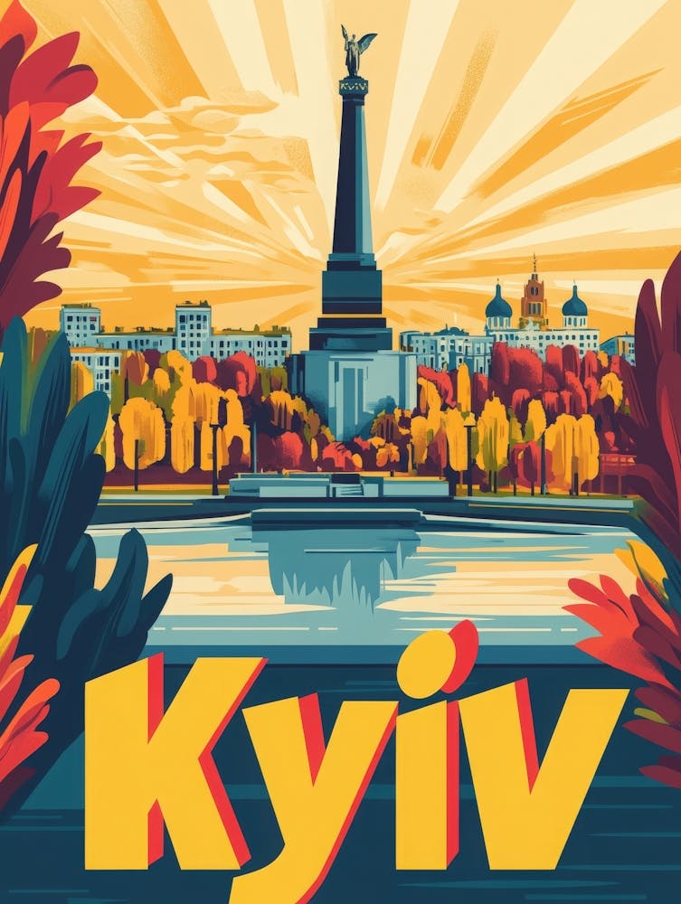 Aihrgdesign A 1970s Inspired Travel Poster For Kyiv Depicting 53f9447c 2751 4554 9e32 6dd3985d222e 0
