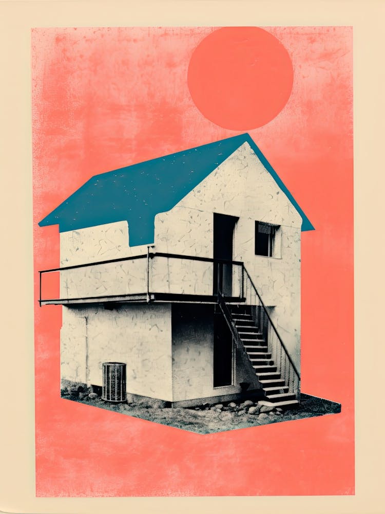 A House In Seoul, Abstract Risograph Style 1
