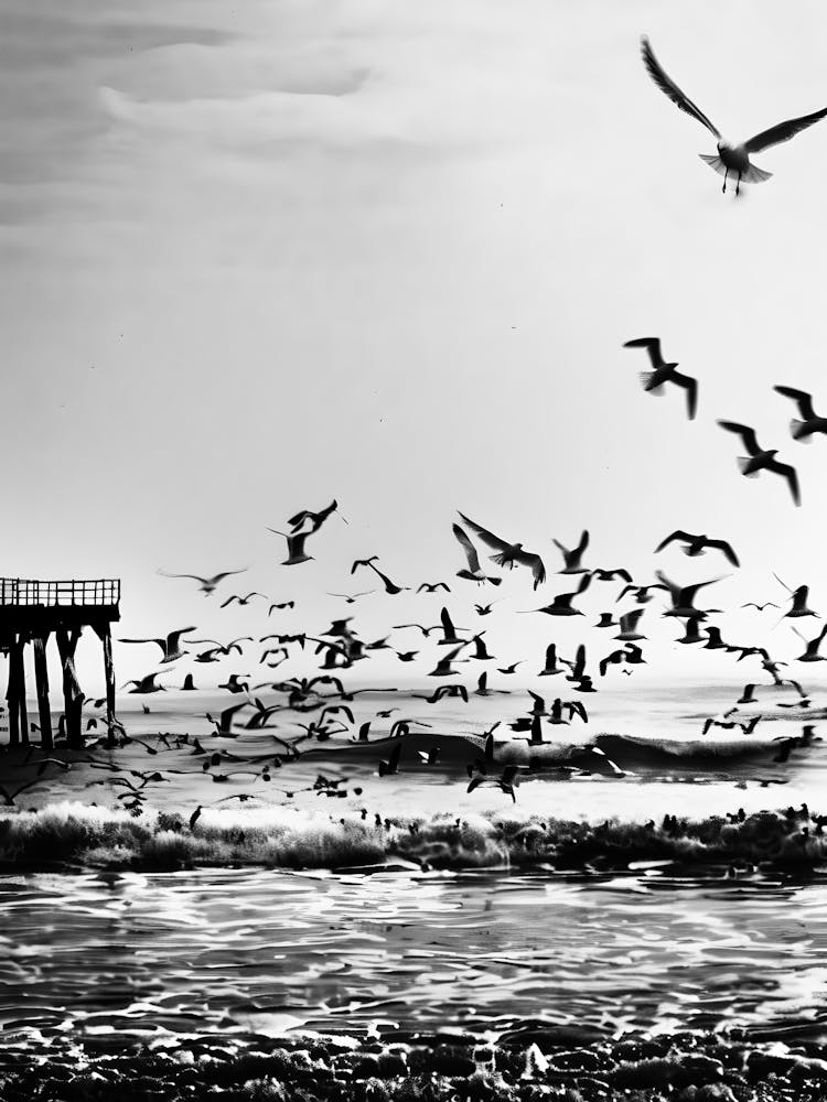 Black And White Seagulls 4