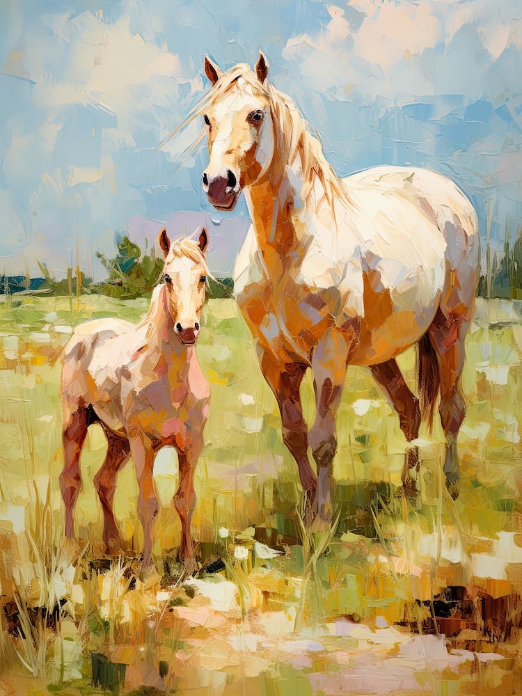 Horses Painting In Wyoming, Usa 3